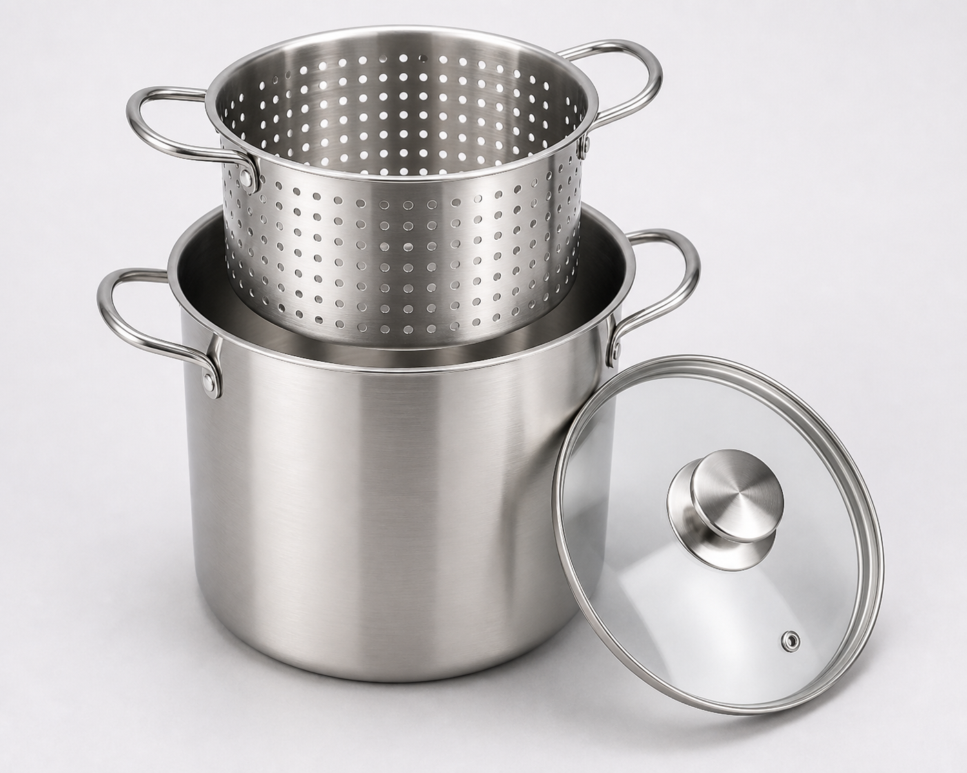 Bulk Stainless Steel Deep Frying Pot Set & Pasta Pot – Dual-purpose with Strainer Basket