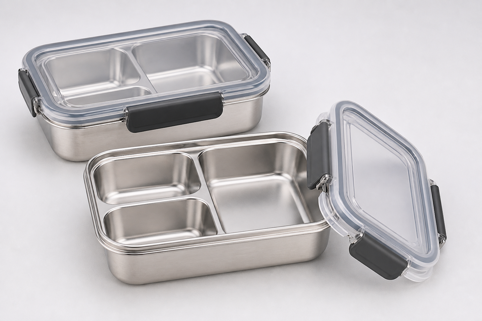 Bulk 304 Stainless Steel Lunch Boxes – Partition Design and Leak-Proof Seal