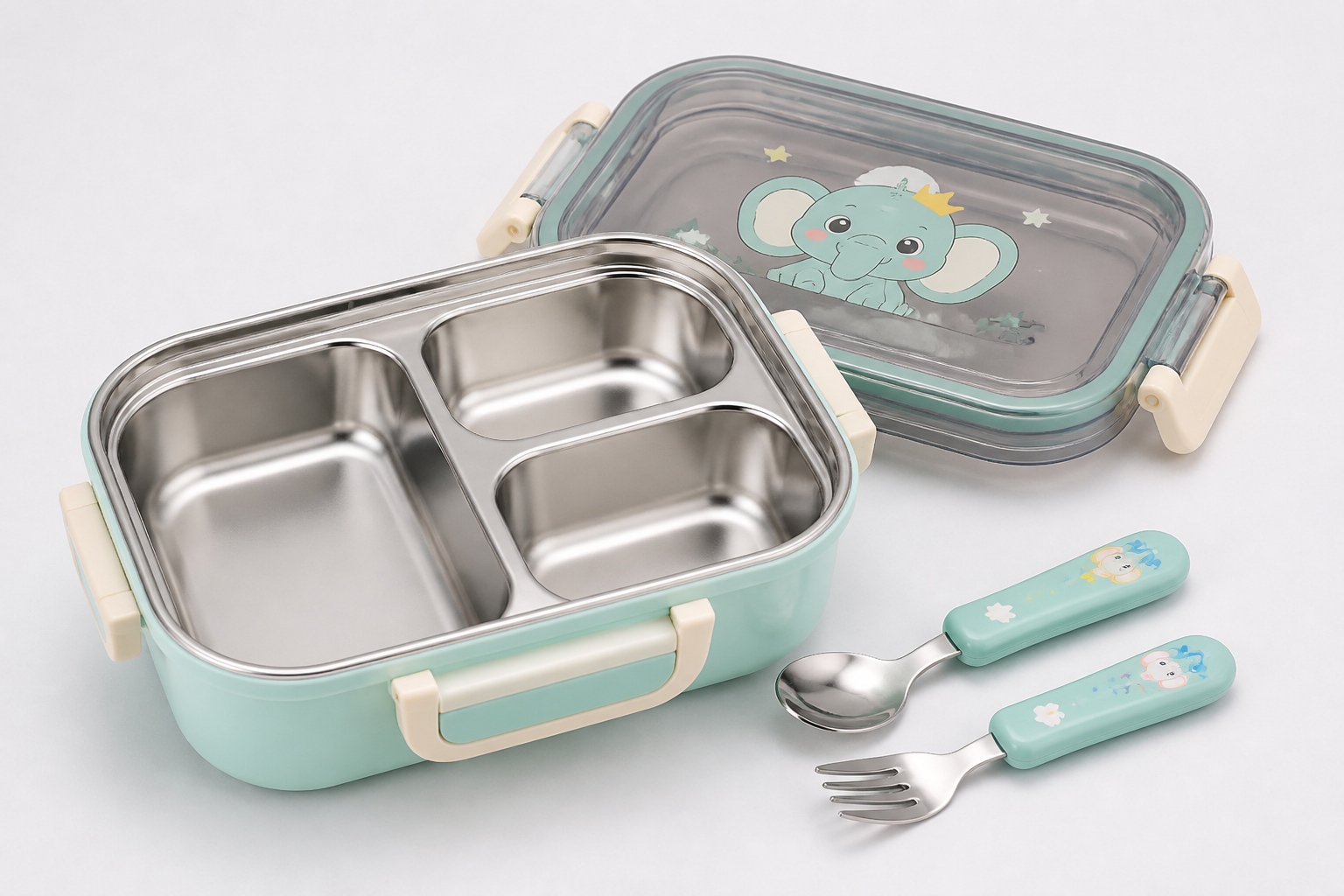 Wholesale Stainless Steel Lunch Boxes – 3-compartment Lunch Box, Cute Children's Lunch Box