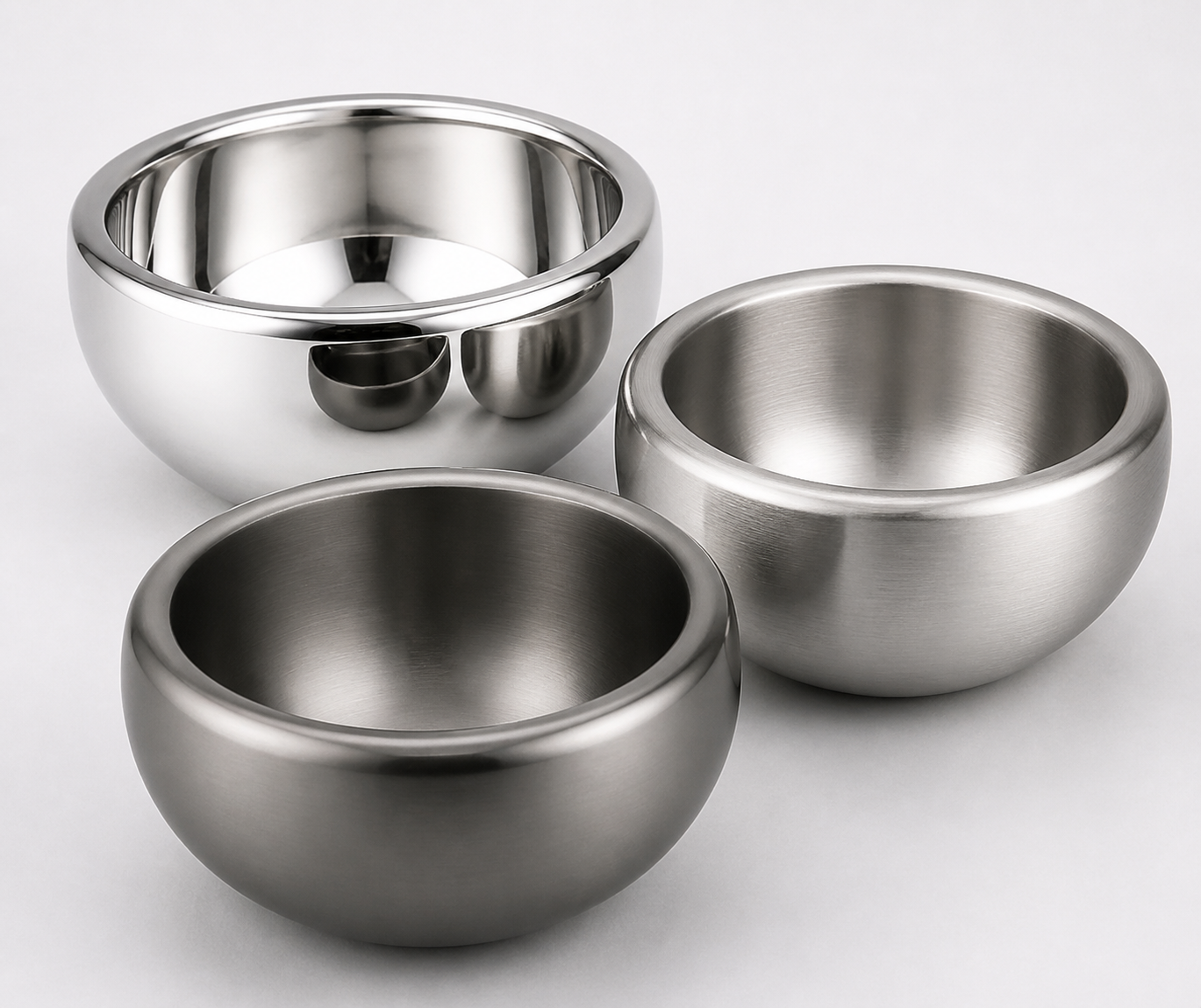 Wholesale Stainless Steel Bowls, Vacuum Double-Layer Anti-Scald Design: Multiple Finishing Options for Customization
