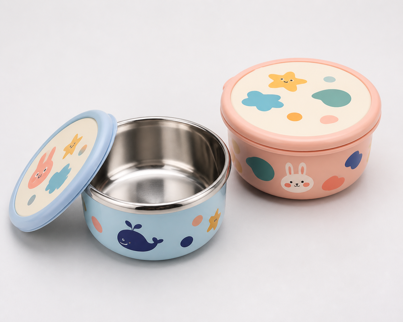 Wholesale Children Cartoon Stainless Steel Bowl with Lid - Food Safety Certification