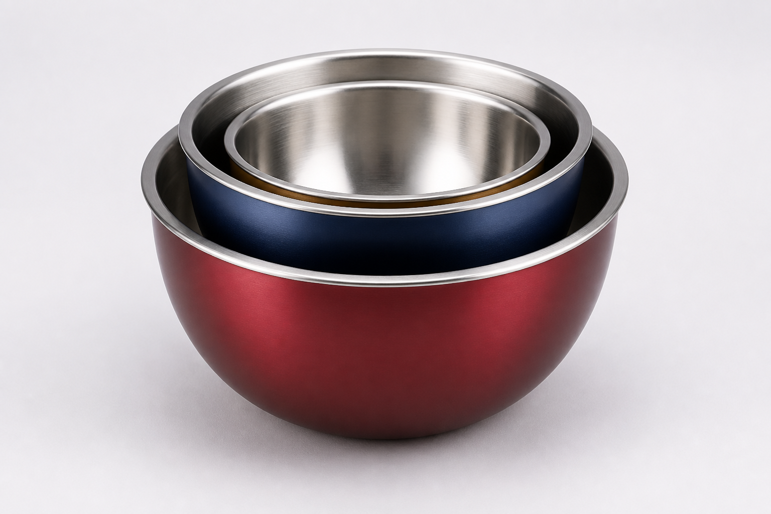 Wholesale Colorful Premium Stainless Steel Mixing Bowl Set 3 Piece, Stackable