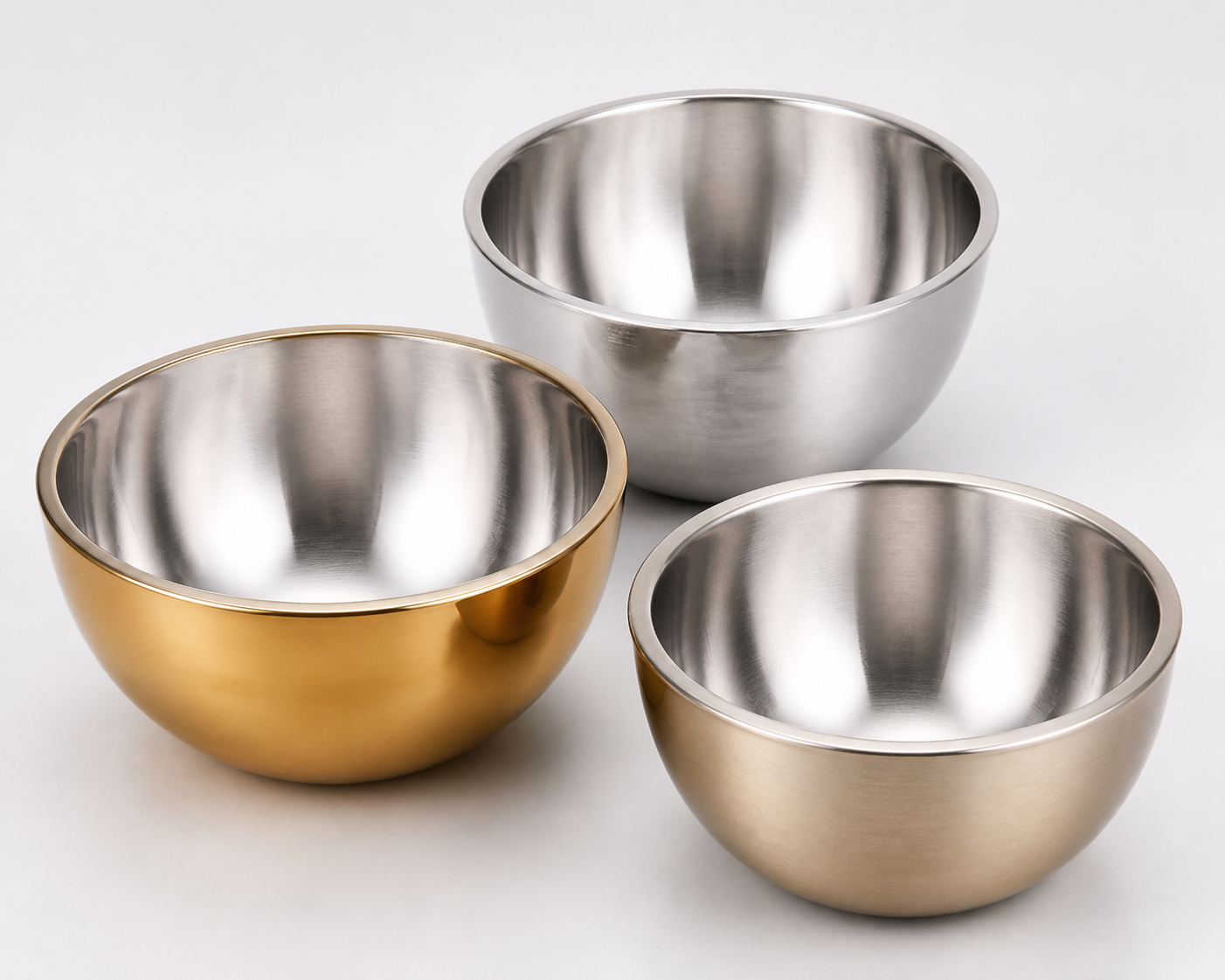 Wholesale Custom Stainless Steel Salad Bowls: Gold/Silver