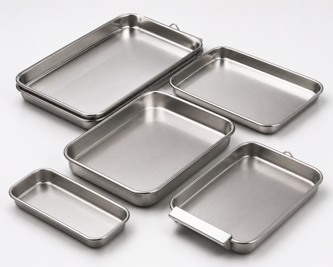 Wholesale Premium Stainless Steel Hanging Snack Trays, Rectangular Food Trays
