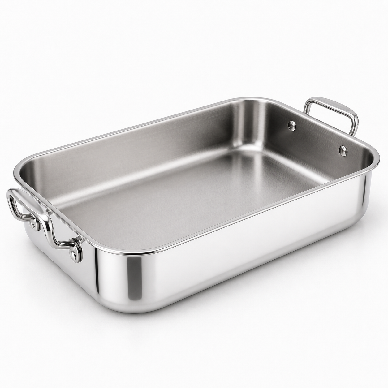 Wholesale Tri Ply Stainless Steel Roasting Pan With Double Ear: Can Easily Hold A Whole Roasted Chicken